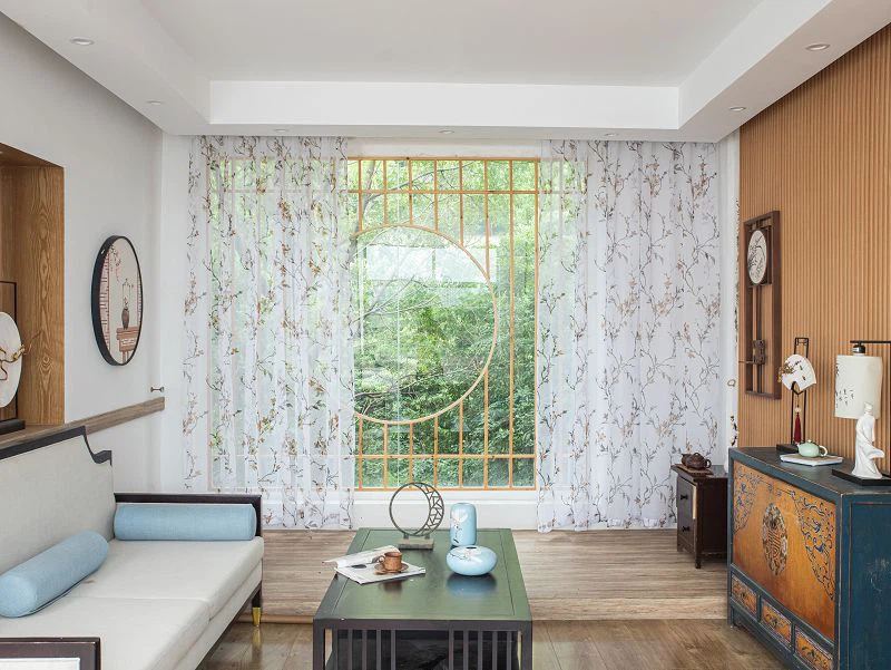 صفحه Doli FabricWindow با چاپ شکوفه آلو