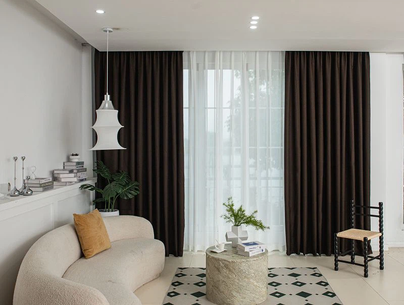 پارچه پرده کتانی ارزن ساده